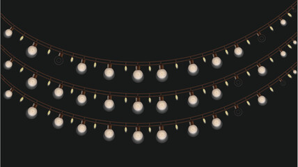 Vector illustration of a chain, pearl necklace, and disco ball decoration