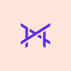 Crossed line, Abstract shape icon logo flat vector design