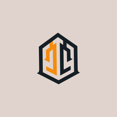 Abstract shape monogram icon logo flat vector design
