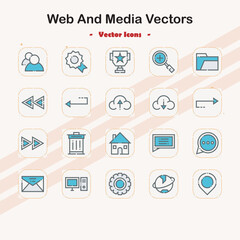 Web and Media Vector Icons Set