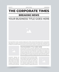 Corporate Newspaper Front Page Template &ndash; Professional Breaking News Layout