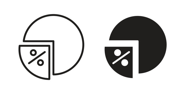 Dividend icons in filled, thin line, outline and strokes