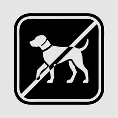 No dogs allowed sign in flat style