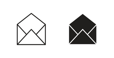 Envelope icons in filled, thin line, outline and strokes