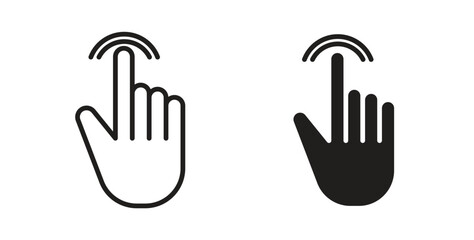Fototapeta premium finger tap icons in filled, thin line, outline and strokes