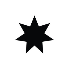 7 point star icon silhouette vector flat design on white background.