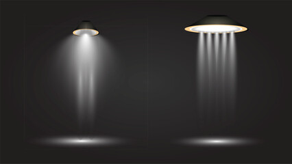 Spotlight shining on an empty stage backdrop