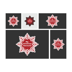 Colorful christmas banners design with Christmas sale badge