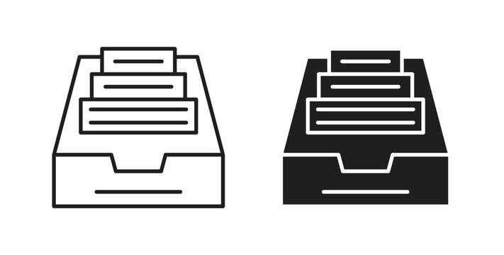 Store files icons set isolated on white background flat vector illustration.