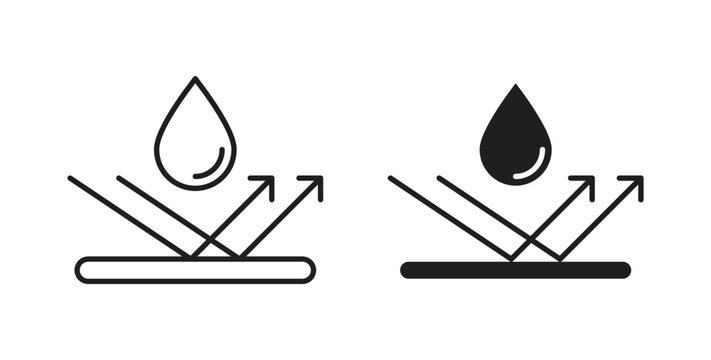 Waterproof icons set isolated on white background flat vector illustration.