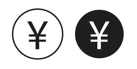 Fototapeta premium Yen icons set isolated on white background flat vector illustration.