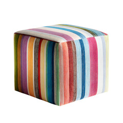  A vibrant modern ottoman upholstered with colorfu png 