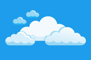 Flat cloud formations cartoon background simple vector illustration