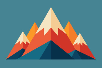 Geometric mountain shapes cartoon background simple vector illustration