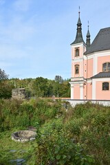Old Water. Libava. Czech Republic. Well in the demolished monastery near the church. 