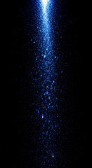 Obraz premium Image of bright blue light emitting downwards on a dark background, creating an effect of illumination and magic, perfect for abstract concepts.