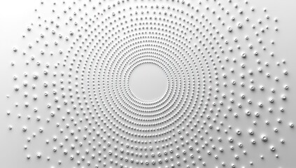 White background with white circular dots and gradient color, simple background, light gray and silver style, symmetrical composition, linear design, minimalist lines, high resolution
