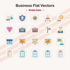 Business Flat Vector Icons Set for Presentations and Marketing