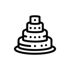 Four-Tiered Wedding Cake Icon - Minimalist Celebration Dessert Illustration