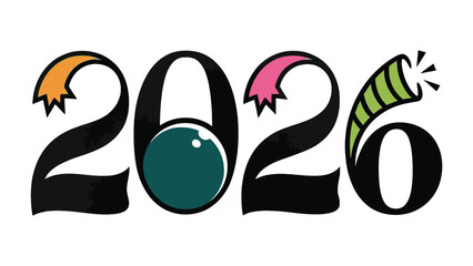 Celebration of the New Year 2026: An eye-catching graphic with the numbers of a future year, designed to capture the festive mood for various celebratory events.