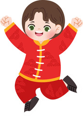 Joyful Children in Traditional Chinese New Year Attire