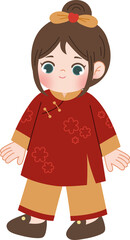 Joyful Children in Traditional Chinese New Year Attire