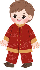 Joyful Children in Traditional Chinese New Year Attire