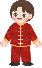 Joyful Children in Traditional Chinese New Year Attire