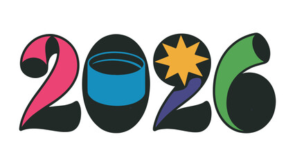 A Vibrant Vision of 2026: A creatively designed illustration of the year 2026, showcasing a modern and colorful aesthetic, evoking anticipation for the future.