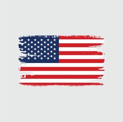 Distressed american flag with brushstroke texture representing patriotism and national pride
