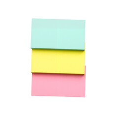 Fototapeta premium Stacked Pastel Sticky Notes – Minimalist Cascade of Teal, Yellow, and Pink for Creative Planning