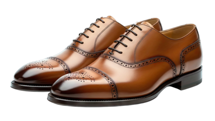 Leather Oxford Shoes Isolated on White