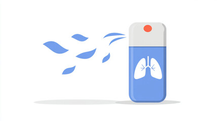 Inhaler device icon celebrating healthy lung month