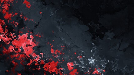 Abstract red and black paint splashing neural network AI generated