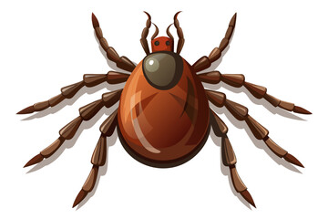 High-quality illustration of a tick insect with realistic detail and color. This vector graphic shows the tick’s body structure, legs, and texture, perfect for educational, scientific, and medical pur