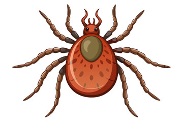 High-quality illustration of a tick insect with realistic detail and color. This vector graphic shows the tick’s body structure, legs, and texture, perfect for educational, scientific, and medical pur