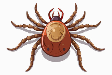 High-quality illustration of a tick insect with realistic detail and color. This vector graphic shows the tick’s body structure, legs, and texture, perfect for educational, scientific, and medical pur
