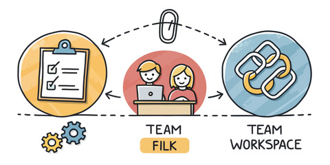 Teamwork and collaboration workspace concept people