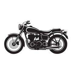 Fototapeta premium Two Wheeler Motorbike Silhouette Vector Illustration
