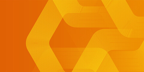Abstract orange geometric background. Minimalis pattern with vibran gradient lines. Modern design. Hexagonal stripe line concept. Vector illustration.