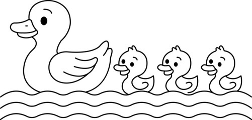 Ducklings prade  drawing