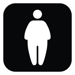 Body Shape Accessibility Icon – Rounded Figure in Black Square