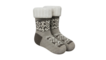 Warm wool socks with geometric patterns to keep your feet cozy