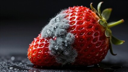 Rotten Strawberry with Mold