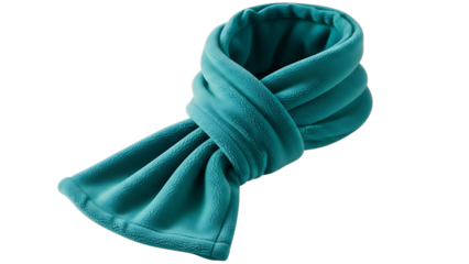 Turquoise fleece scarf on a black background for winter fashion