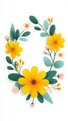 Vertical flower crown composition with colorful floral arrangement for decorative design