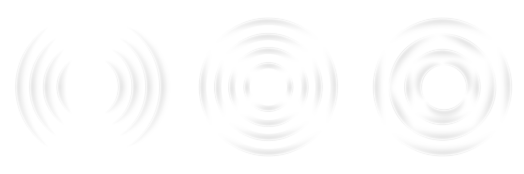 Glowing white wave and ripple effect symbol png overlay with concentric circles vibration motion and dynamic audio sound waves signal design on transparent background - Powered by Adobe