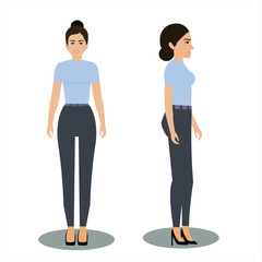 Obraz premium Indian Woman With Cartoon Character Set Indian Young Female Character Multiple Poses for Animation