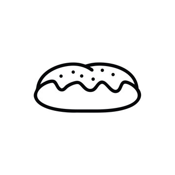 mexican sweet bread concha line icon illustration