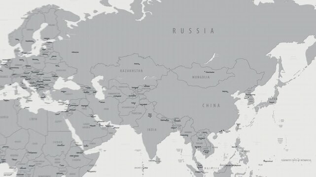 Mongolia on the World Map. 4K animation.